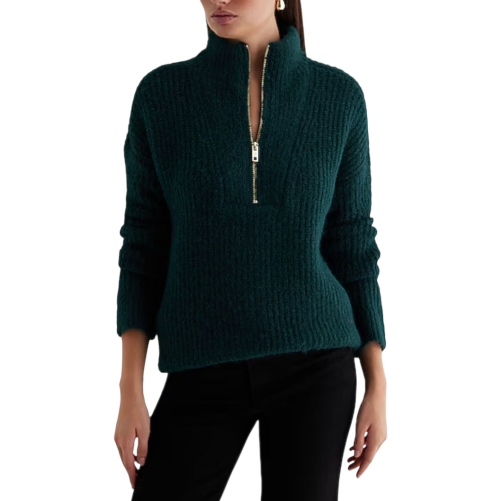 NWT Express Green Soft Knit 1/4 Zip Sweater Size‎ Medium
